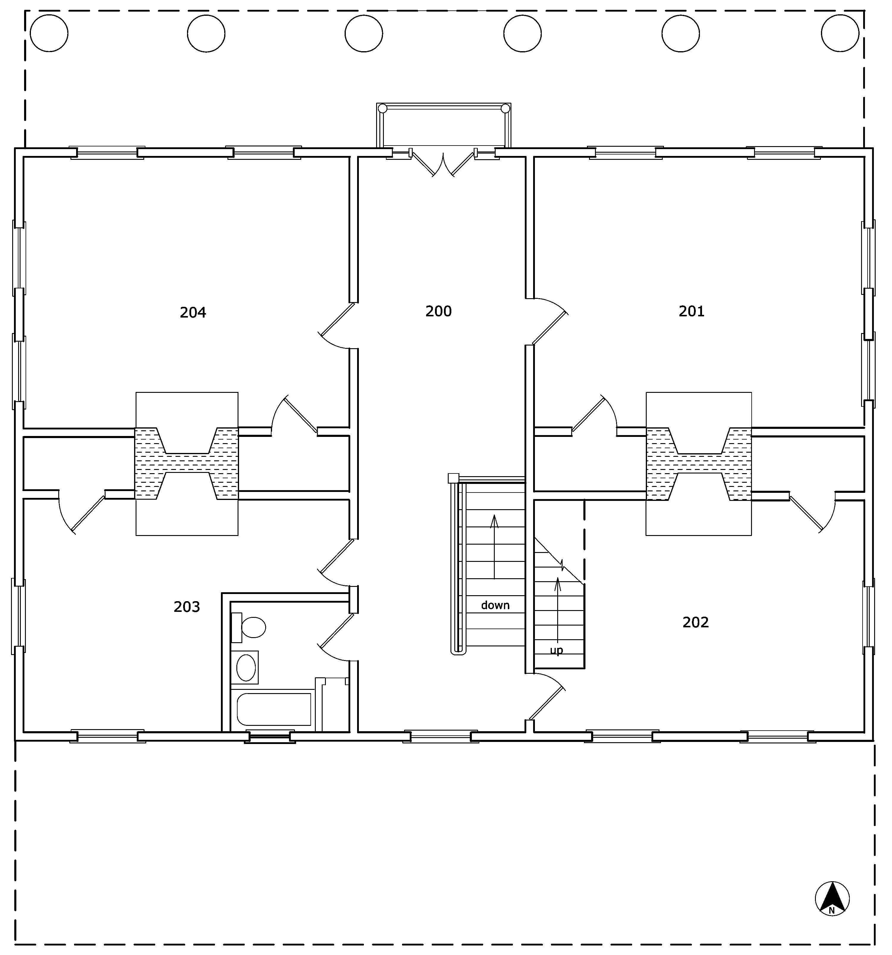 Figure 25. Plan of second floor of Holliday-Dorsey-Fife House as it 